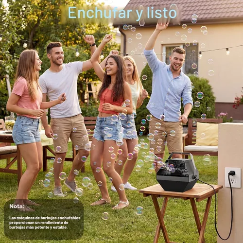 Vista 3 de Theefun Máquina de burbujas 750ML Control manual Metal Bubble Soplador Enchufe negro