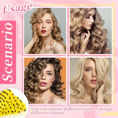 Vista 6 de Tigeen 200 varillas permanentes para cabello natural, rodillos de plástico para el cabello, pequeños rizadores sin calor, barra de onda fría