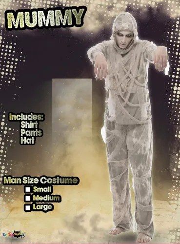 Vista 2 de EraSpooky Disfraz de momia de Halloween para hombre, disfraz de terror para adultos