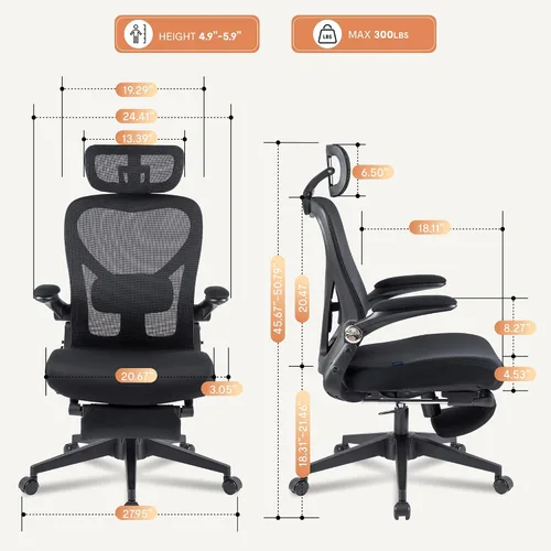 Vista 2 de FLEXISPOT Foldex - Silla de oficina ergonómica, silla plegable para espacios pequeños con soporte lumbar, reposabrazos abatibles, reposacabezas 3D