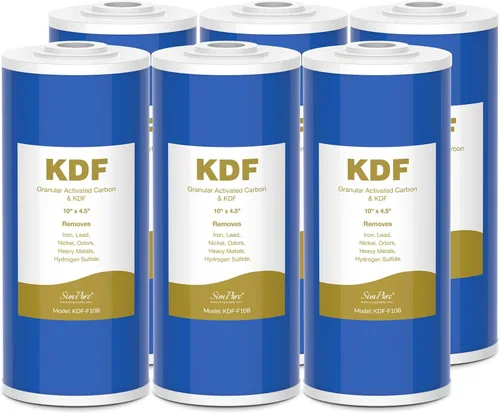 Vista 8 de SimPure Cartuchos de filtro de agua para toda la casa, 5 micrones, 10" x 4.5", CTO+GAC/KDF, juego de filtros de carbono y metales pesados de 2