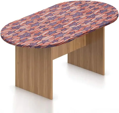 Vista 11 de Mantel ovalado ajustable de poliéster elástico para invierno, diseño de bosque abstracto monocromático, hojas y bosques, se adapta a mesas ovaladas