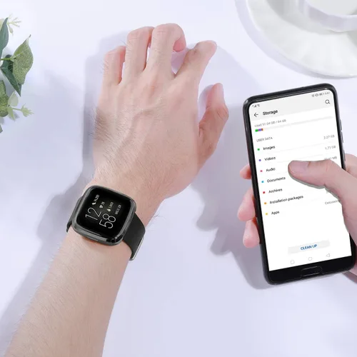 Vista 7 de Wepro Funda protectora de pantalla compatible con reloj inteligente Fitbit Versa 2, paquete de 3 fundas de TPU suave chapado en poliuretano