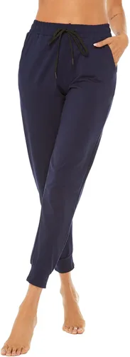 Vista 6 de AvaCostume Pantalones deportivos ligeros de algodón para mujer, pantalones deportivos de yoga, pantalones casuales con bolsillos