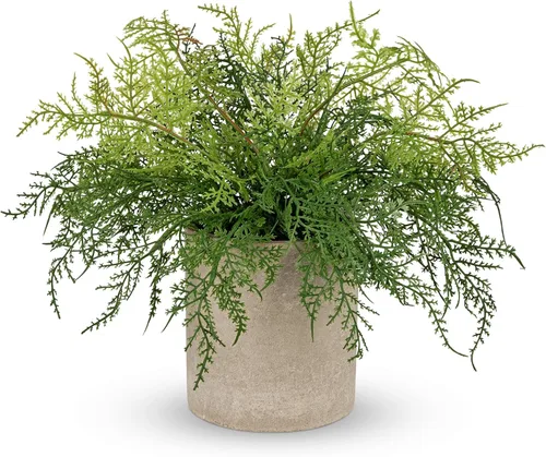 Vista 9 de Briful Pequeñas plantas falsas en maceta, decoración artificial de helechos Boston de plástico, plantas de imitación en macetas para el hogar, sala