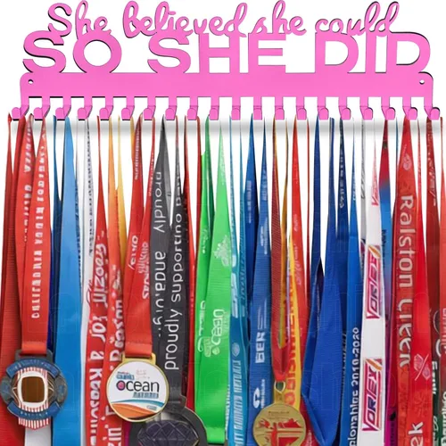 Vista 19 de Medal Hanger Display Rack-Wall Mount Steel for 63+ Medals Easy to Install
