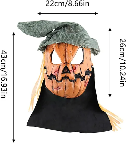 Vista 2 de Halloween High End Latex Pumpkin Bogy Scary Devil Headgear Headgear Prom Performance Props Masquerade Headgear Party Favors