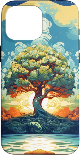 Vista 19 de iPhone 16 Sunrise Spiritual Sun Water Tree of Life Case