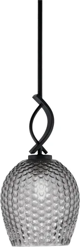 Vista 56 de Toltec Lighting Cavella Stem Colgado Mini colgante, acabado grafito, vidrio de muselina blanca de 4 pulgadas