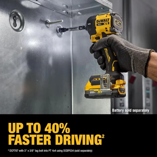 Vista 5 de DEWALT Destornillador de impacto hidráulico de 20 V MAX de 1/4 pulgadas, silencioso, sin escobillas, inalámbrico XR Extreme Runtime, anillo de halo