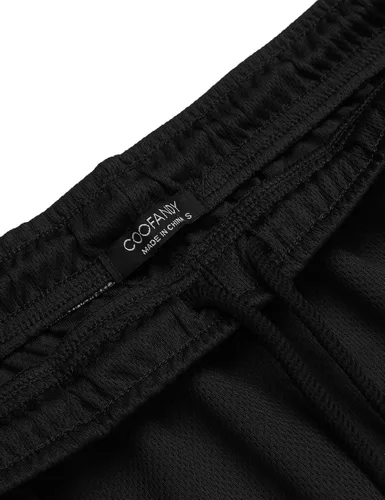 Vista 4 de COOFANDY Paquete de 3 pantalones cortos de entrenamiento para hombre, pantalones cortos deportivos de malla, ligeros, para culturismo, con bolsillos