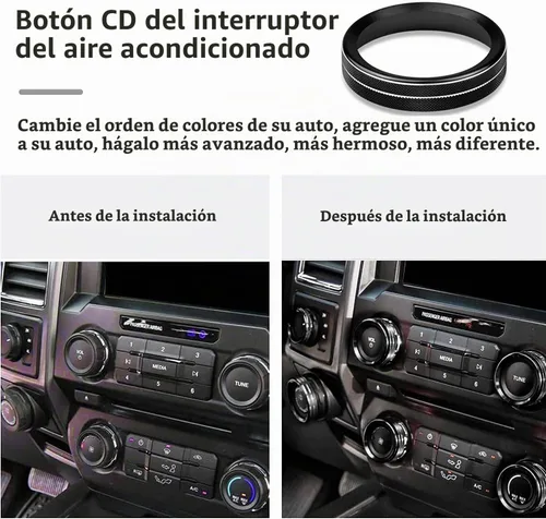 Vista 5 de Cubierta de perilla para interruptor de control de clima F150 AC/remolque/4WD/VOL/botón de afinación interior consola central accesorios compatibles
