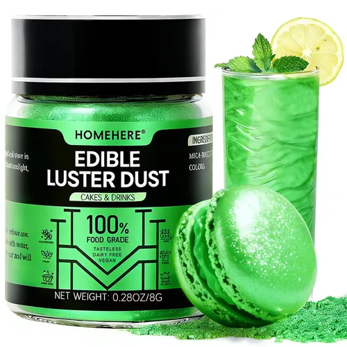 Vista 23 de HomeHere Purpurina comestible para bebidas y pasteles, 0.35 onzas de polvo brillante de diamante de grado alimenticio, polvo brillante