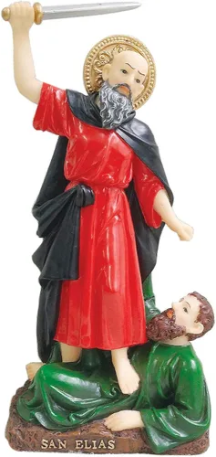Vista 2 de Saint St Elijah San Santo Elias Estatua religiosa estatua religiosa (6 pulgadas, rojo)