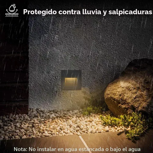 Vista 3 de Arotelicht Luces LED para escalones de 120 V para interiores y exteriores, 3000 K, luces de pared empotrables impermeables para terraza, escalera