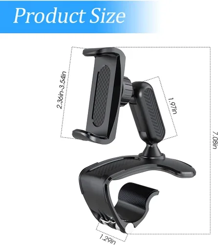 Vista 2 de Soporte para teléfono de automóvil, espejo retrovisor para salpicadero, rotación de 360 grados, ultra estable y antideslizante, compatible
