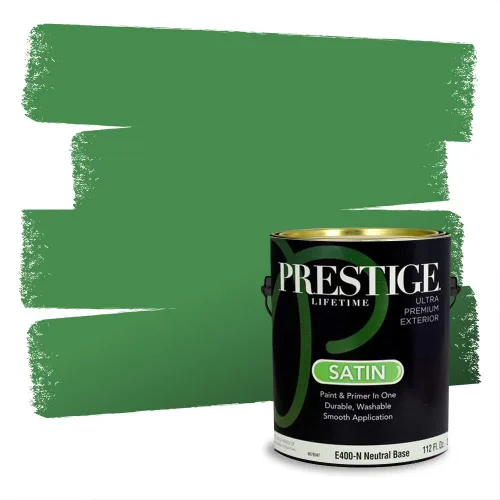 Vista 186 de Prestige Paints - Pintura exterior e imprimación en uno, 1 galón, plano, compatibilidad comparable con el color menta «Whipped Mint» de Behr