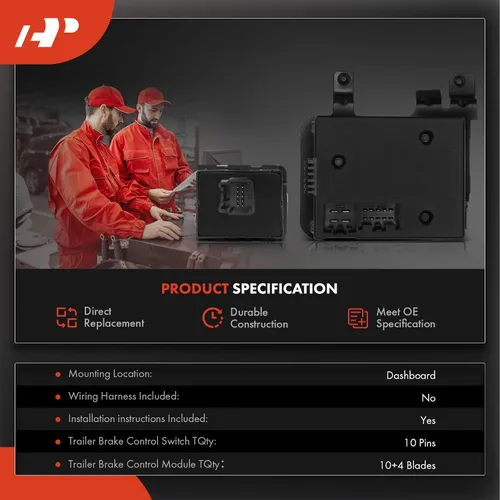 Vista 2 de A-Premium Módulo controlador de freno de remolque con kit de interruptor compatible con Ram 1500 2500 3500 4500 5500 2016-2018, 1500 Classic