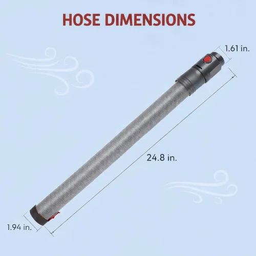 Vista 2 de Conjunto de manguera gris/rojo diseñado para adaptarse a aspiradoras Dyson DC40 y DC41