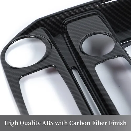Vista 2 de JeCar Panel de navegación de consola central Accesorios interiores ABS para Chevy Silverado/GMC/Sierra 2014-2018, acabado de fibra de carbono
