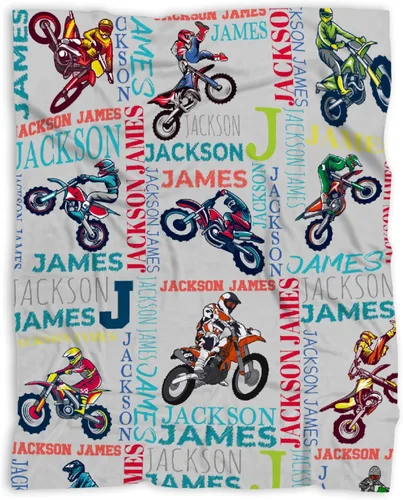 Vista 57 de Manta de forro polar suave para regalo de motocicletas de motocross, manta acogedora de franela, aire acondicionado, 50x40 pulgadas para niños