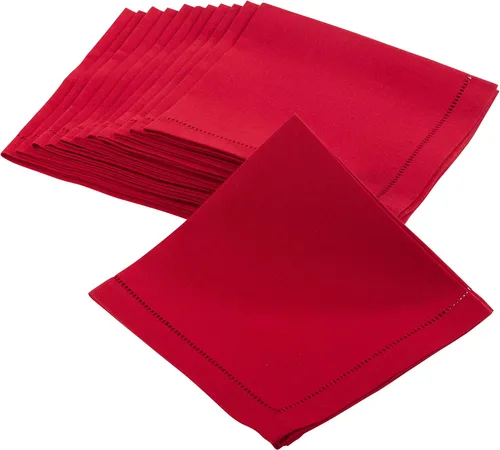 Vista 82 de SARO LIFESTYLE Servilleta de cóctel con borde cosido (juego de 12), negro, 6"x6