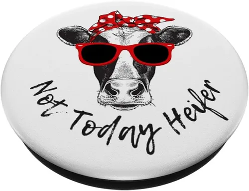Vista 2 de Not Today Heifer - Gafas de sol con diseño de vaca, color blanco y negro