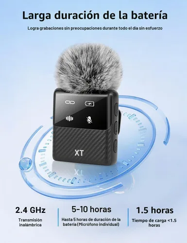 Vista 5 de Mini micrófono inalámbrico Lavalier para iPhone, iPad, teléfono Android, reducción de ruido, clip magnético Plug and Play, micrófono de solapa