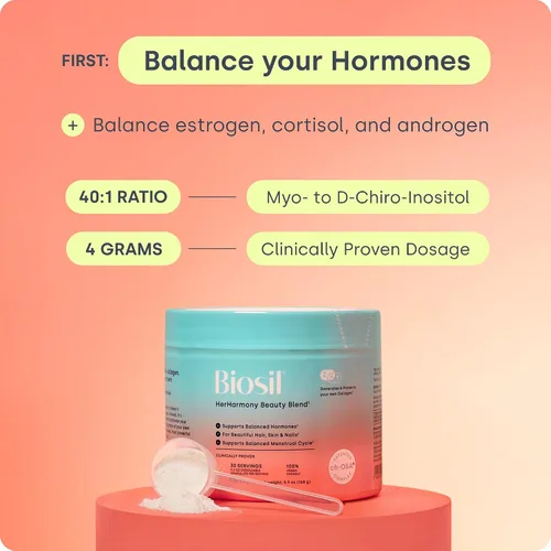 Vista 3 de Biosil HerHarmony Beauty Blend - 5.9 oz - Hormona, fertilidad y apoyo menstrual, salud de la piel, el cabello y las uñas, proporción ideal 40:1