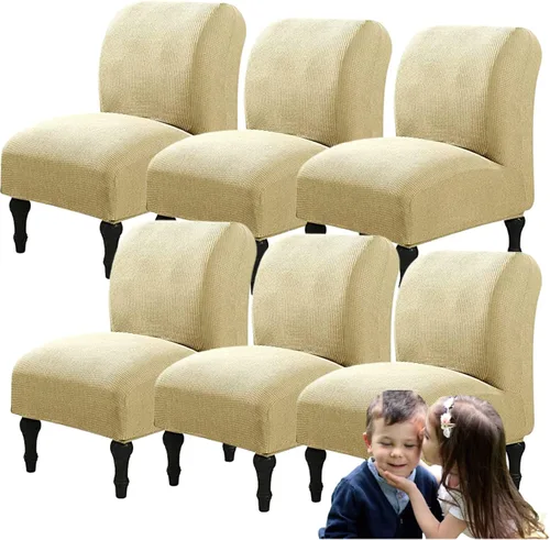 Vista 42 de Fundas elásticas para silla sin brazos, extraíbles y lavables, de elastano jacquard sin reposabrazos, protector de muebles para sala de estar, Verde