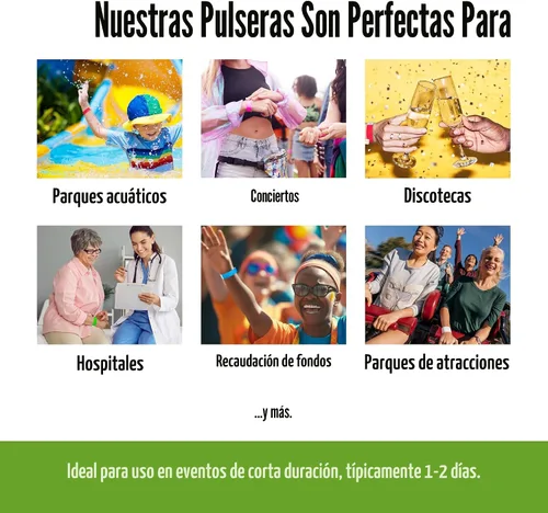 Vista 6 de Tyvek - Pulseras personalizadas de 3/4 de pulgada para eventos - Personalizadas con imagen o logotipo (tipo papel)