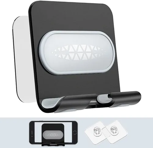 Vista 7 de 2 calcomanías adhesivas, se utilizan para soporte de teléfono de ducha, artículos para colgar en la pared, etc. (2 calcomanías adhesivas)