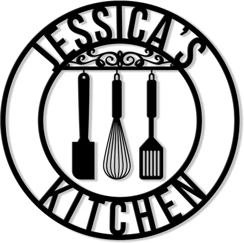 Vista 6 de Personalized Kitchen Chef Metal Sign – Custom Chef Name Wall, Kitchen, Restaurant, Dining Room, Patio, Home, or Bistro Decor – Gift for Mom, Wife