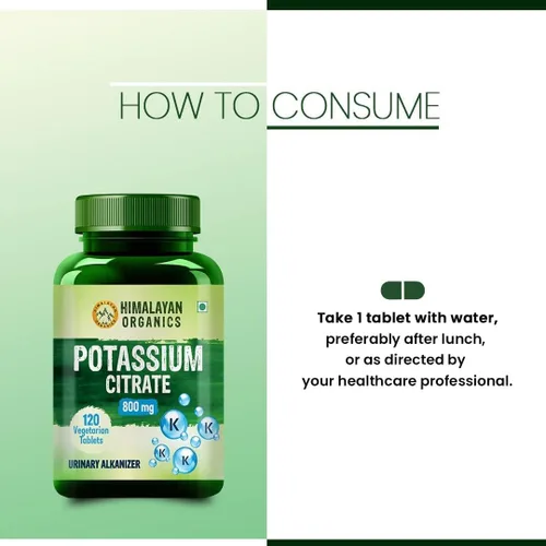Vista 4 de Citrato de potasio 800 mg (120 tabletas vegetales) 100% herbario sin efectos secundarios conocidos - por pharmacylife