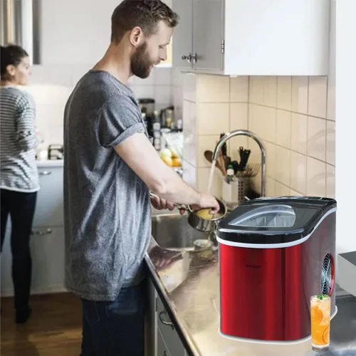 Vista 11 de FRIGIDAIRE RIC117-SSRED - Máquina de hielo de acero inoxidable mediana color rojo S/S