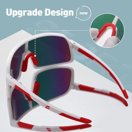Vista 5 de Bevi - Lentes de sol deportivos polarizados con montura TR90 para hombres y mujeres, conducción al aire libre, ciclismo
