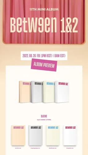 Vista 2 de Dreamus TWICE - BETWEEN 1 & 2 11th Mini álbum+Beneficio de preventa+Cartel plegado (criptografía ver.), JYPK1452