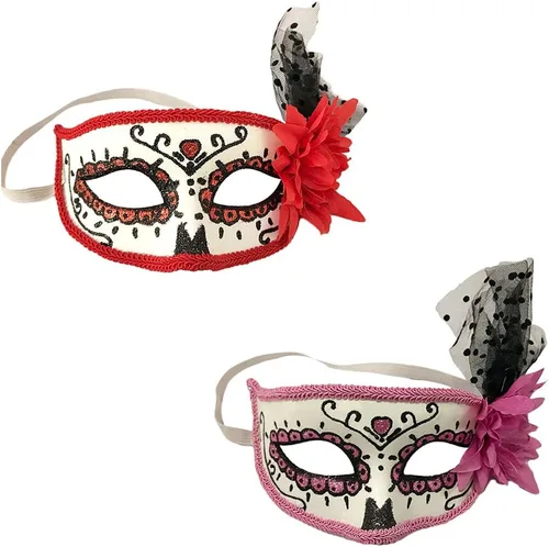 Vista 4 de KEPATO Ferytyj - Máscaras del Día de los Muertos para mascarada, Mardi Gras, máscara de mascarada para mujeres, máscara del Día de los Muertos