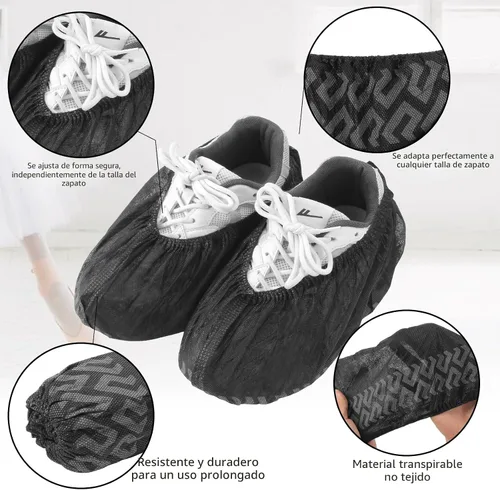 Vista 3 de Frontline Fundas para zapatos desechables antideslizantes, paquete de 100 unidades, fundas premium para botas de tela no tejida duraderas