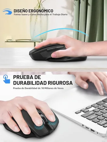 Vista 6 de E-YOOSO Mouse inalámbrico para laptop, mouse de computadora de 2.4 GHz, 5 ratones inalámbricos de oficina DPI ajustables con receptor USB, 6