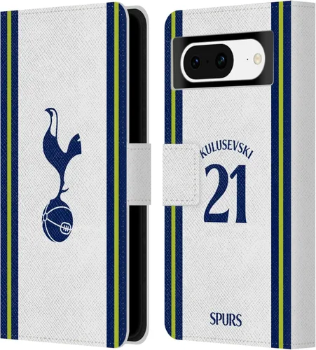 Vista 9 de Head Case Designs Officially Licensed Tottenham Hotspur F.C. Cristian Romero 2022/23 Players Home Kit Leather Wallet Case Compatible with Google