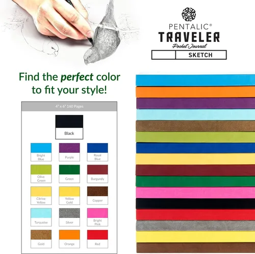 Vista 8 de Cuaderno de bocetos Travelers Dot Grid Pentalic Art, libre de ácidos