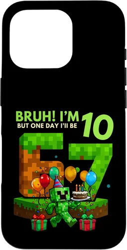 Vista 20 de Bruh I'm 10 But One-Day I'll Be 67 Retro 10th Birthday Kids Case for iPhone 17