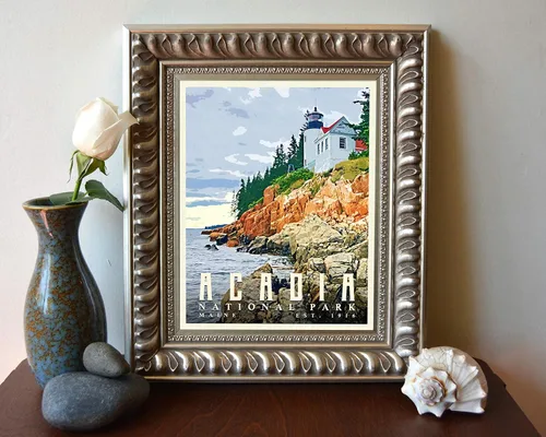 Vista 3 de Acadia National Park Bar Harbor Maine Art Print, Unframed, Wall Art Decor Poster Sign, Adventure Inspirational Gift, Customizable Sizes