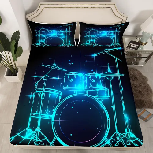 Vista 29 de Erosebridal Sábanas de Cama para Niños de Gato Lindo Tamaño Twin Línea de Arcoíris Neón Sábana Ajustable de Gato con Bolsillo Profundo para Niñas