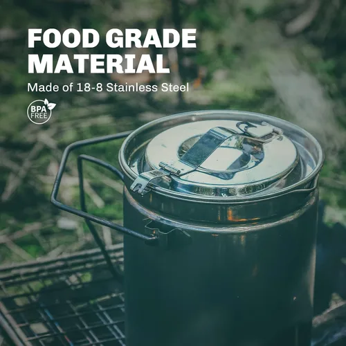 Vista 2 de Firemaple Antarcti Stainless Steel Pot - Food Grade SUS304 Camping Pot with Steaming Function - Lightweight and Durable for Outdoor Cooking