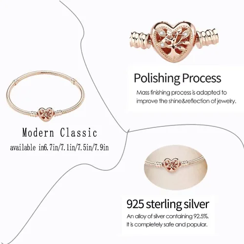 Vista 2 de JEWBERY Pandora Charm Snake Pattern Pulsera de plata de ley 925 con patrón de serpiente, regalo para mujeres y niñas