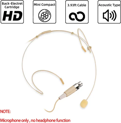 Vista 2 de Auriculares con micrófono discretos para colgar sobre la oreja, compatible con transmisor Shure Wireless System, ideal para conferencias