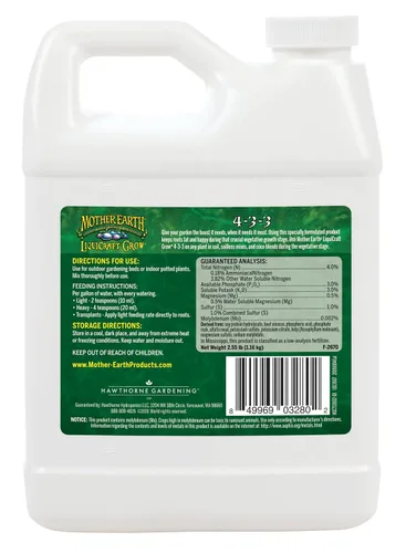 Vista 12 de Mother Earth LiquiCraft Grow 4-3-3 and Mother Earth LiquiCraft Bloom 2-4-4 - Paquete de fertilizante líquido, 1 cuarto de galón cada uno