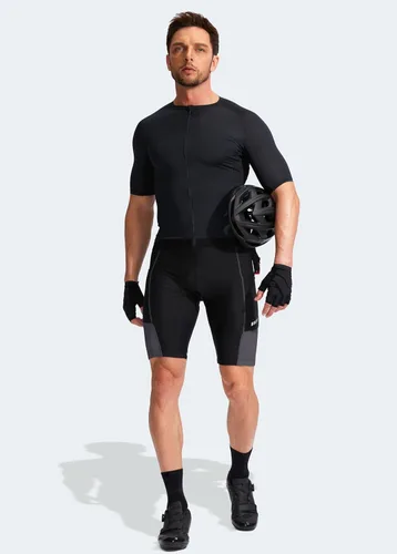 Vista 6 de Bikewa - Pantalones cortos de ciclismo para hombre, con acolchado 3D, para ciclismo de carretera o ciclismo de montaña, FPU 50+, bolsillos